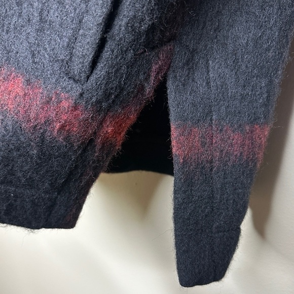 IRO Heldens Jacket Red Black Wool Shacket 34 Fits a US L - Picture 8 of 10